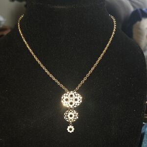 Gold Floral Drop Necklace - Brand